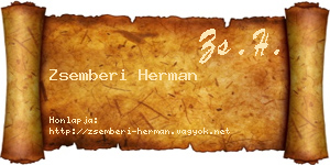 Zsemberi Herman névjegykártya
